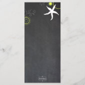 Chalkboard Beach Hochzeitmenü Menükarte (Rückseite)