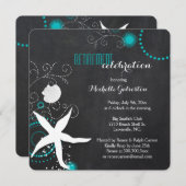 Chalkboard Beach Retirement Party Einladung (Vorne/Hinten)