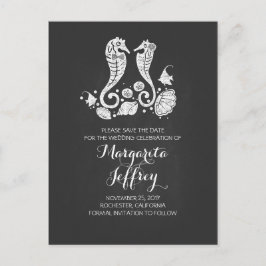 Chalkboard Beach Save the Date Postkarten