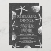 Chalkboard Beach Thema Hochzeit Probe Abendessen Einladung (Vorne/Hinten)