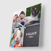 Chalkboard bearbeitbare benutzerdefinierte Collage Quadratische Wanduhr (Winkel)