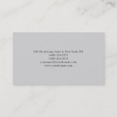 Chalkboard Beruflich Elegante Grau Modern Visitenkarte (Rückseite)