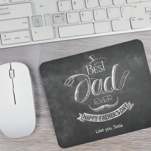 Chalkboard Best Dad Ever Father's Day Personalized Mousepad