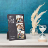 Chalkboard Bester VATER je Custom 3 FotoCollage Fotoplatte (Seite)