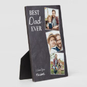 Chalkboard Bester VATER je Custom 3 FotoCollage Fotoplatte (Seite)