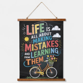 "Chalkboard Bike Inspiration - Life's Mistakes & L Wandteppich Mit Holzrahmen