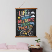 "Chalkboard Bike Inspiration - Life's Mistakes & L Wandteppich Mit Holzrahmen (Schlafzimmer)