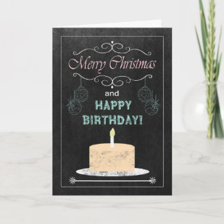 Chalkboard Birthday on Christmas Card Feiertagskarte
