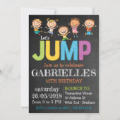 Chalkboard Birthday Trampolin Party Einladung (Vorderseite)