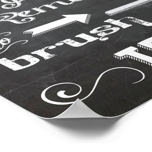 Chalkboard Bitte Putz dir ein Zahnpflaster Poster (Ecke)