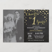 Chalkboard Black and Gold zum 1. Hochzeitstag