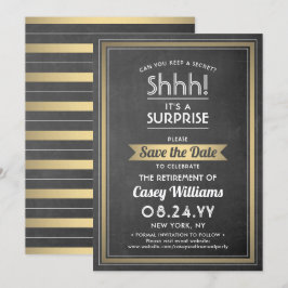 Chalkboard Black & Gold Chalkboard zum Party für U Save The Date