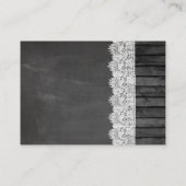 Chalkboard Black Wood Hotel Einschließungskarten Begleitkarte (Rückseite)