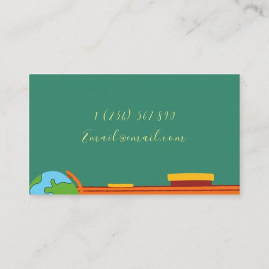 Chalkboard Blackboard Zuhause Tutor Lehrer lernen Visitenkarte (Rückseite)
