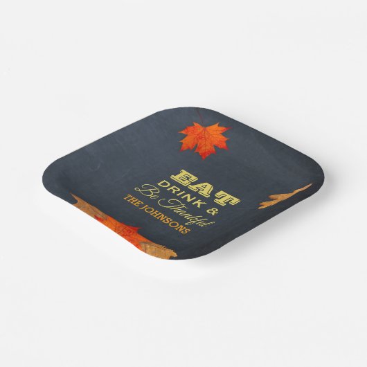 Chalkboard-Blätter essen Drink und sind dankbar Pappteller (Gewinkelt)