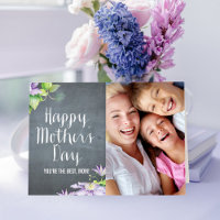 Chalkboard BloomMothers Day Foto-Karte