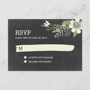 Chalkboard Blooms UAWG/Hochzeitungs-Reaktionskarte RSVP Karte