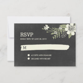 Chalkboard Blooms UAWG/Hochzeitungs-Reaktionskarte RSVP Karte