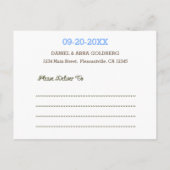 Chalkboard Blue Bar Mitzvah Foto Save the Date Ankündigungspostkarte (Rückseite)