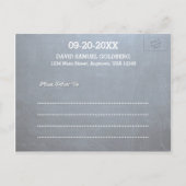 Chalkboard Blue Bar Mitzvah Save the Date Ankündigungspostkarte (Rückseite)