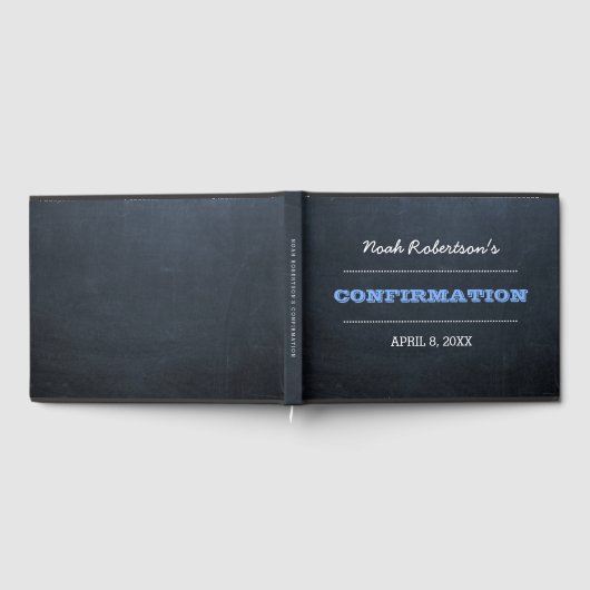 Chalkboard Blue Confirmation Gästebuch (Voll)