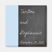 Chalkboard Blue Gastgeschenk Hochzeit Magnet (Vorne)