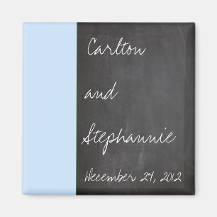 Chalkboard Blue Gastgeschenk Hochzeit Magnet