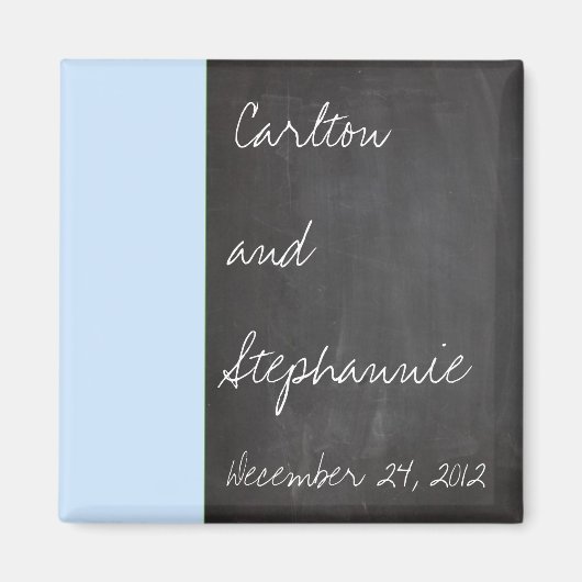Chalkboard Blue Gastgeschenk Hochzeit Magnet (Vorne)