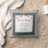 Chalkboard Blue Gray und Tan Newborn Keepake Kissen (Decke)
