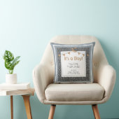 Chalkboard Blue Gray und Tan Newborn Keepake Kissen (Stuhl )