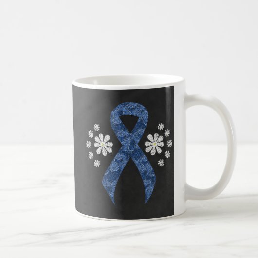 Chalkboard Blue Paisley Ribbon Kaffeetasse (Rechts)
