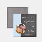 Chalkboard Blue Wedding Magnet (Vorderseite/Rückseite)