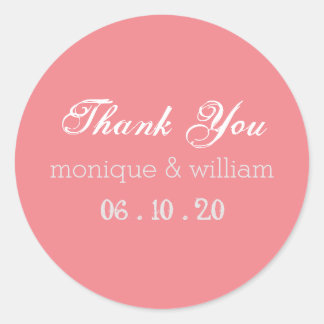 Chalkboard Blüh Pink Rustic Wedding Vielen Dank Runder Aufkleber