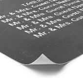 Chalkboard Blühend und wirbelnde Sitzkarte Poster (Ecke)