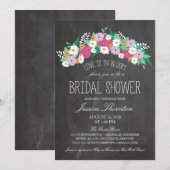 Chalkboard-Blume im Bloom-Brautparty Einladung (Vorne/Hinten)