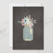 Chalkboard-Blume Rustic Mason Jar Modernes Blumenm Einladung (Rückseite)