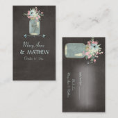 Chalkboard-Blume Rustic Mason Jar Modernes Blumenm Platzkarte (Vorne/Hinten)