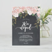 Chalkboard Blumenmuster modern wir haben Einladung (Stehend Vorderseite)