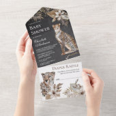 Chalkboard Boho Wild Safari Leopard Babydusche All In One Einladung (Abreißen)