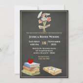 Chalkboard Books Blume Lehrer Abschluss Einladung (Vorderseite)