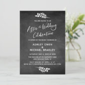 Chalkboard & Botanical nach Hochzeiten Einladung (Stehend Vorderseite)