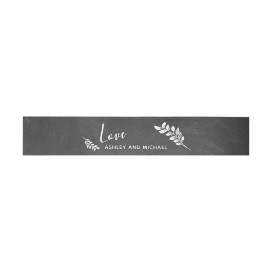 Chalkboard & Botanische Handschrift "Liebe" mit Na Einladungsbanderole (Flach)