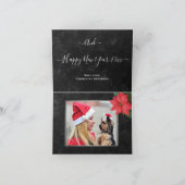 Chalkboard Botanisches Frohe Weihnachtsfest Foto Feiertagskarte (Innenseite)