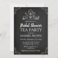 Chalkboard Brautparty Tea Party Tea Time