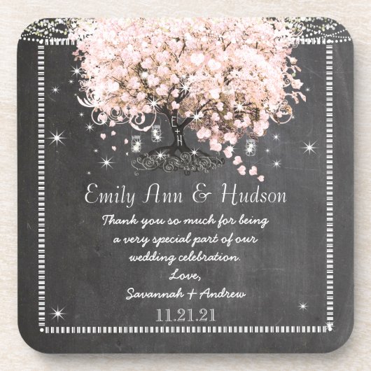 Chalkboard Bride & Groom Wedding Untersetzer (Vorderseite)