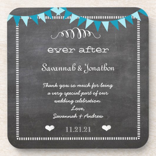 Chalkboard Bride & Groom Wedding Untersetzer (Vorderseite)