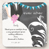 Chalkboard Bride & Groom Wedding Untersetzer (Vorderseite)