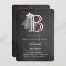 Chalkboard Bride's Veil Monogram Brautparty