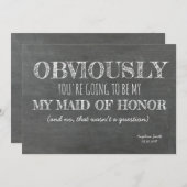Chalkboard Bridesmaid / Trauzeugin Funny Einladung (Vorne/Hinten)