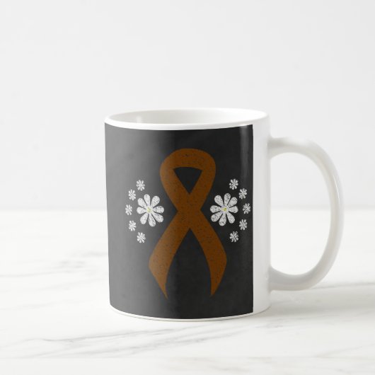 Chalkboard Brown Awareness Ribbon Kaffeetasse (Rechts)